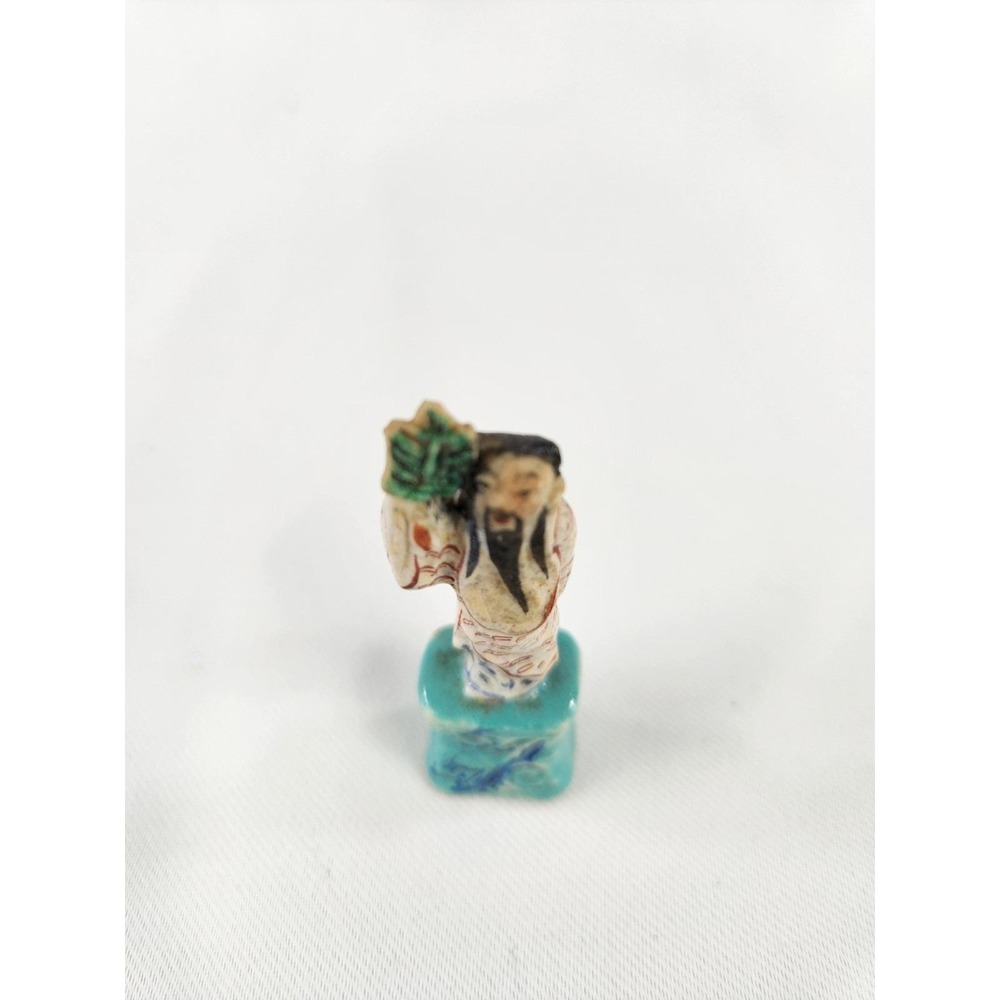 Vintage Asian Chinese Bisque Porcelain Figurine Ancient Man Mud Emperor - Picture 12 of 14